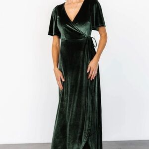 Baltic Born Deep Green Velvet Maxi Dress